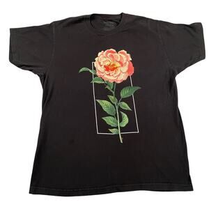 Shawn Mendes The Tour Rose Graphic T-Shirt Black Size L 100% Cotton